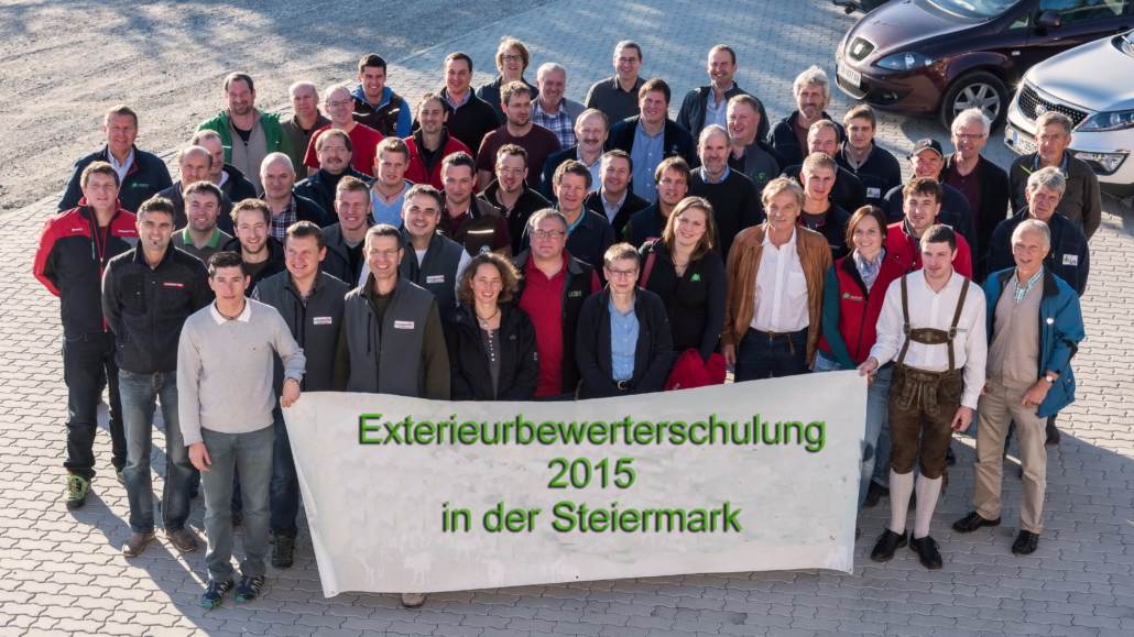 Die Teilnehmer an der Exterieurbewerterschulung 2015 in der Steiermark